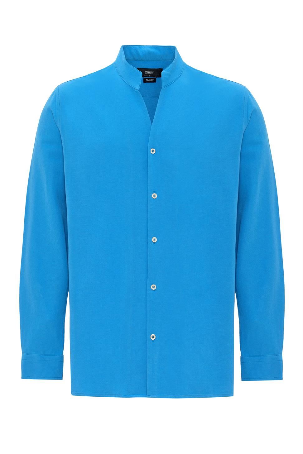 قميص رجالي بأكمام طويلة وياقة القاضي