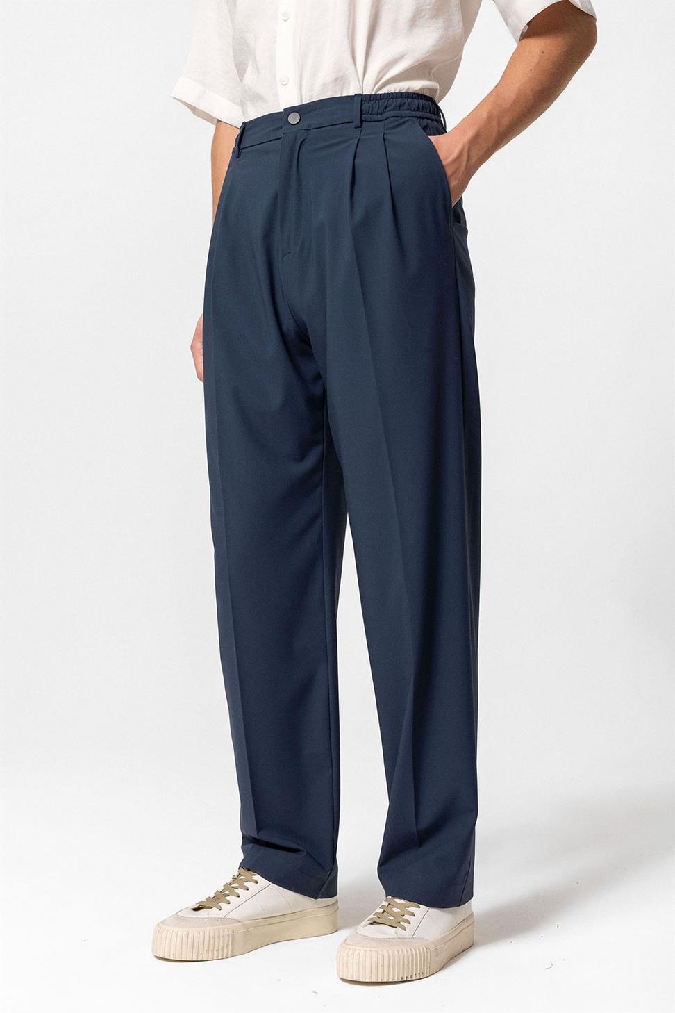 مرونة الخصر ارتفاع الخصر السراويل الرجال مطوي