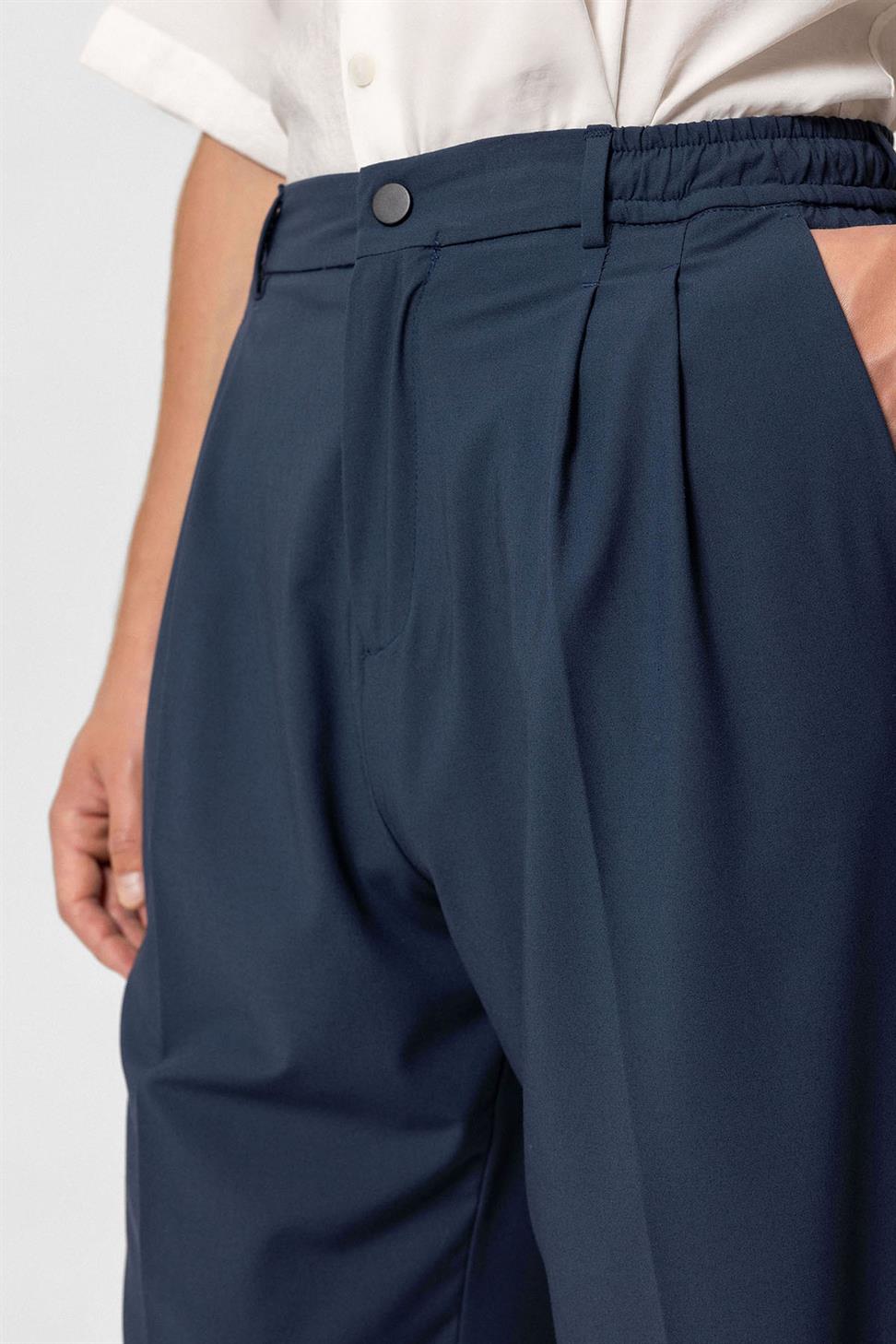 مرونة الخصر ارتفاع الخصر السراويل الرجال مطوي