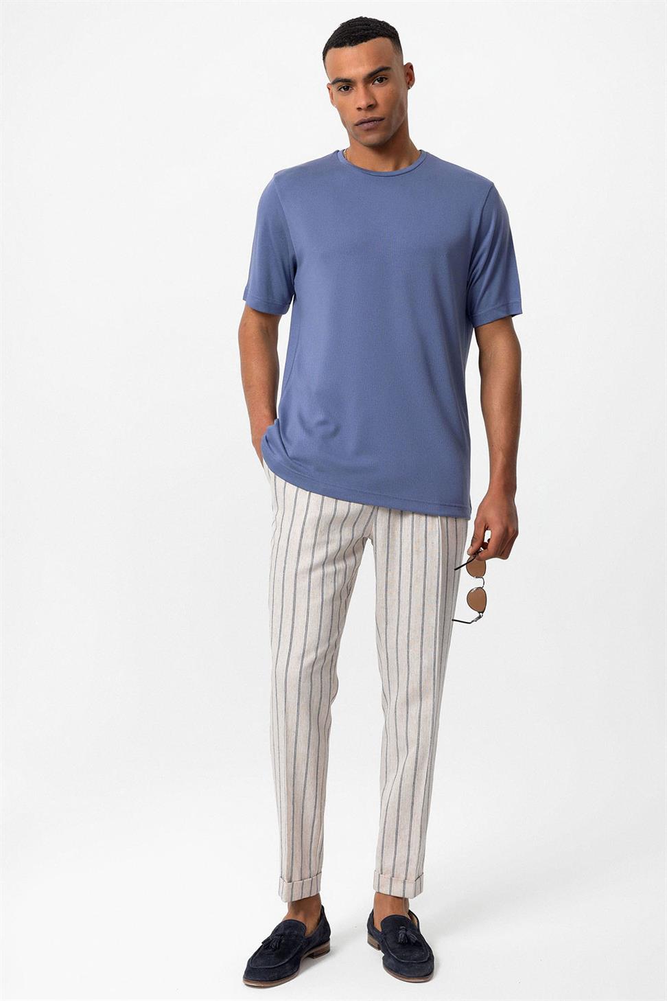 Antioch İndigo Bisiklet Yaka Regular Fit Erkek T-Shirt