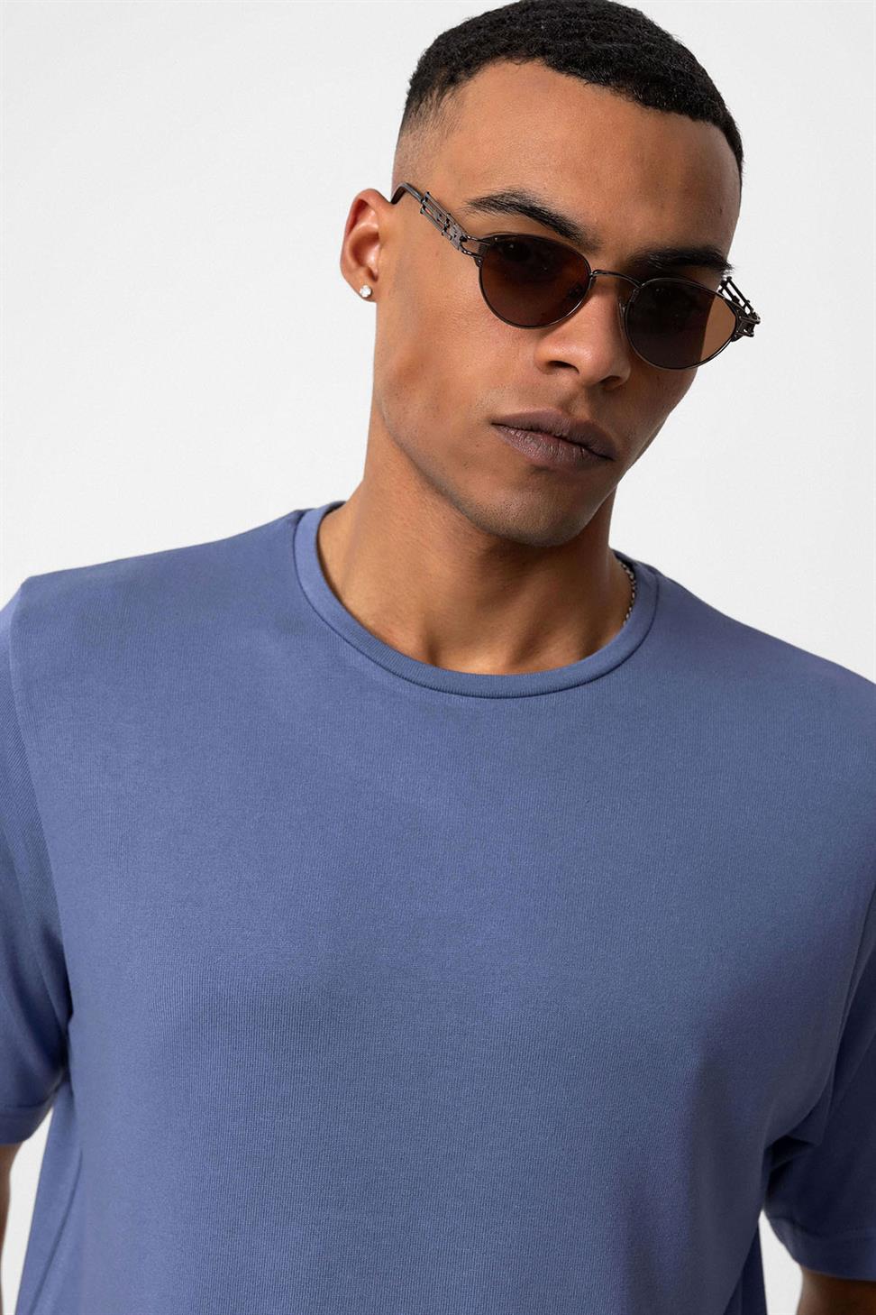 Antioch İndigo Bisiklet Yaka Regular Fit Erkek T-Shirt