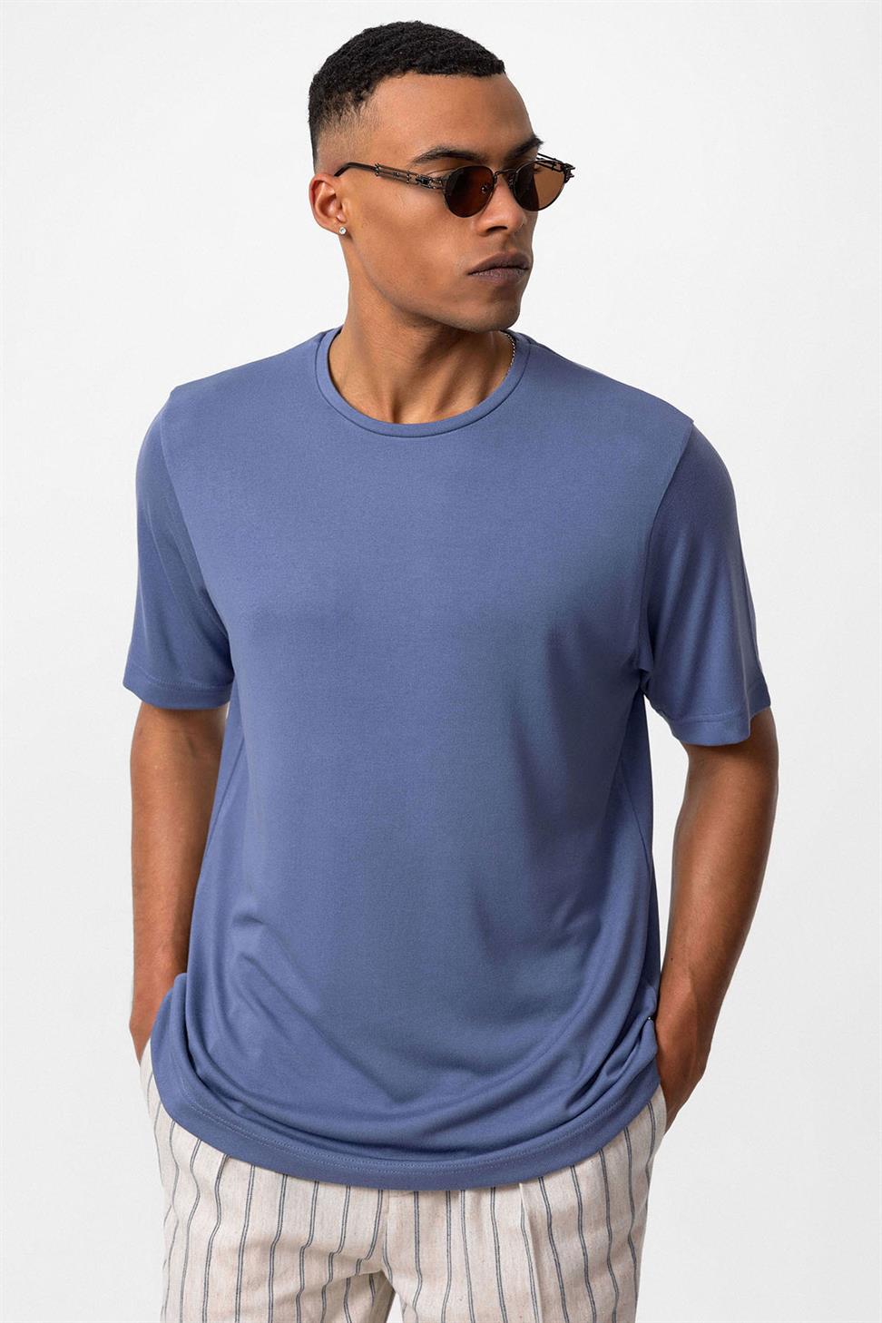 Antioch İndigo Bisiklet Yaka Regular Fit Erkek T-Shirt