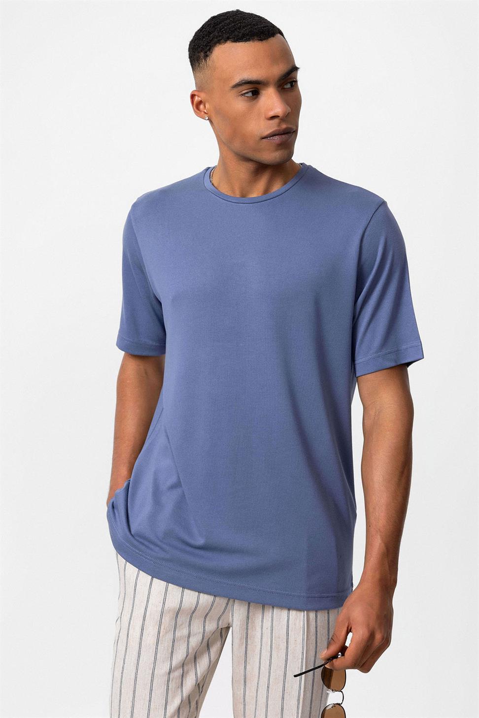 Antioch İndigo Bisiklet Yaka Regular Fit Erkek T-Shirt