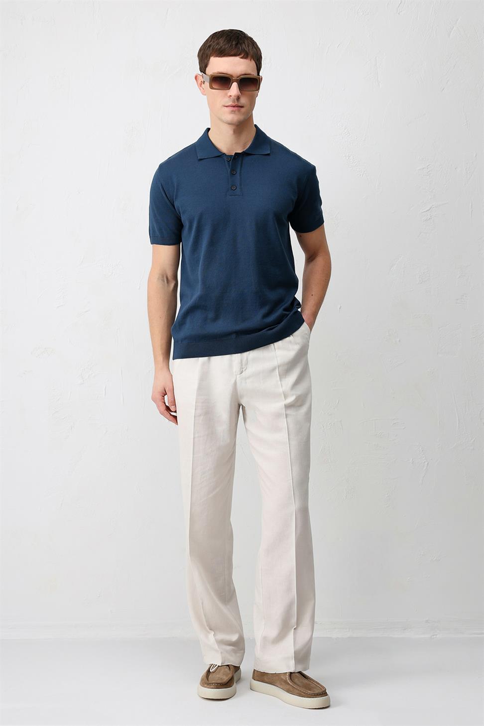 Comfort Slim Polo Neck Mens Knit T-Shirt