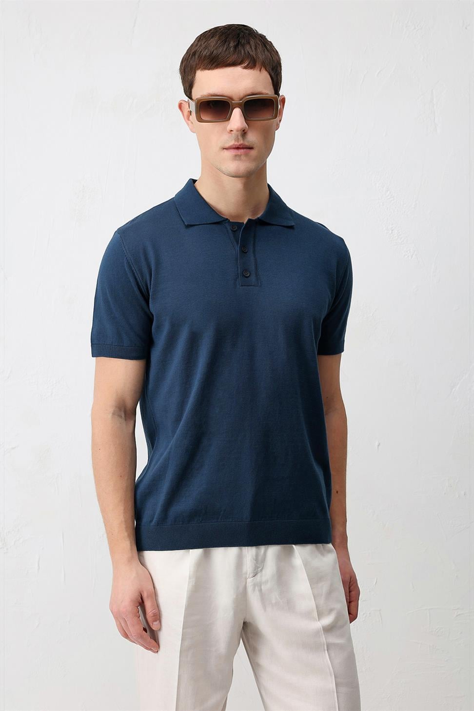 Comfort Slim Polo Neck Mens Knit T-Shirt