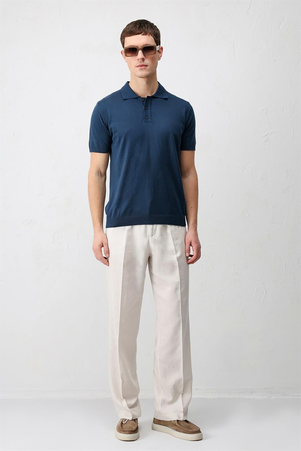 Comfort Slim Polo Neck Mens Knit T-Shirt