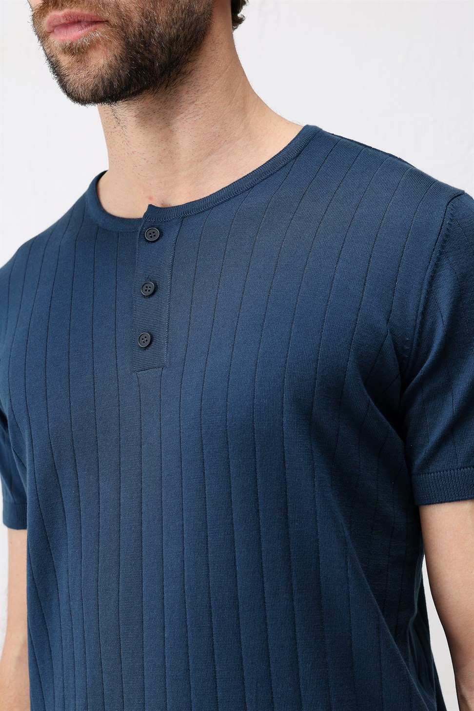 Antioch İndigo Dokulu Erkek Triko T-Shirt