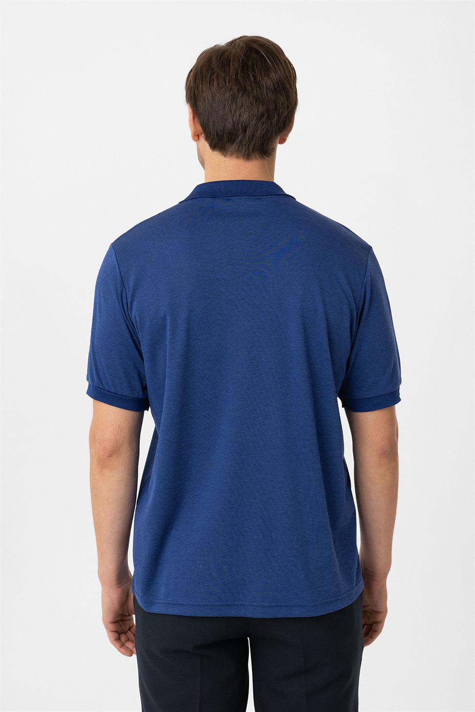 Antioch İndigo Fermuarlı Regular Fit Erkek T-Shirt