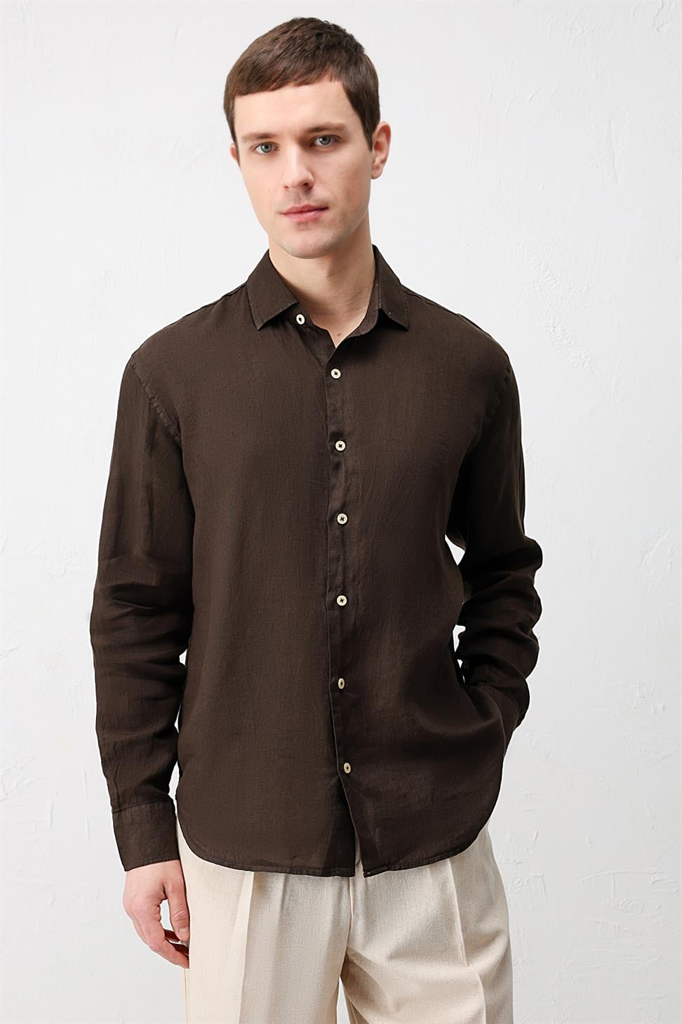 100% Linen Relax Fit Mens Shirt