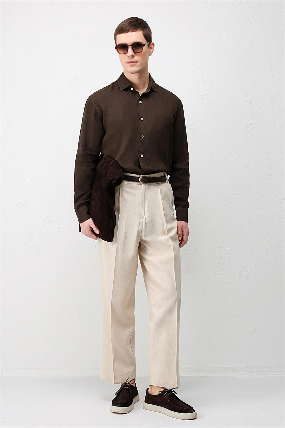 100% Linen Relax Fit Mens Shirt