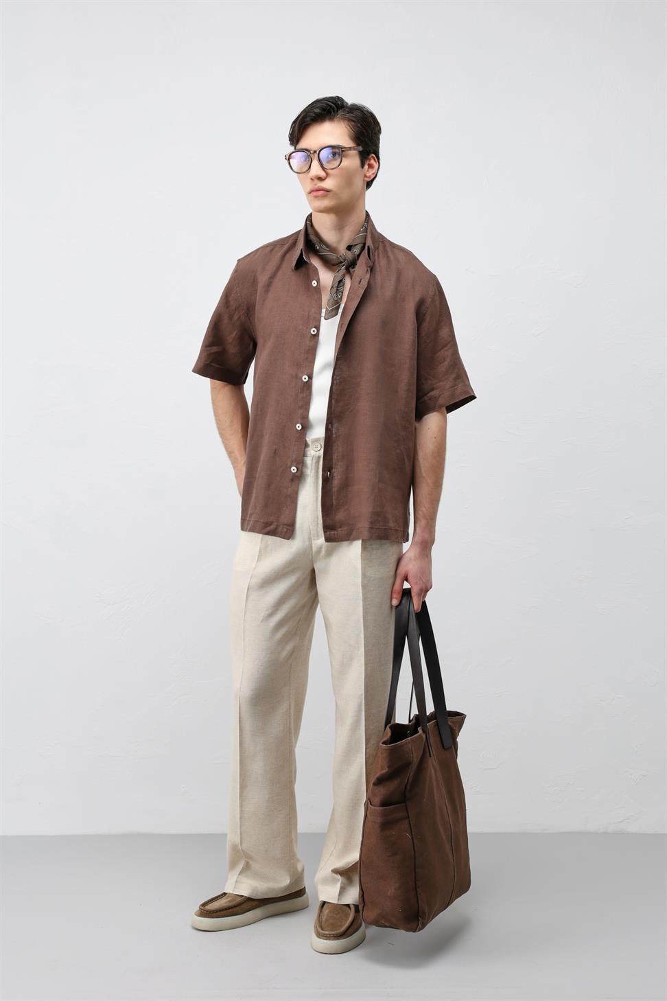 100% Linen Relaxed Mens Shirt