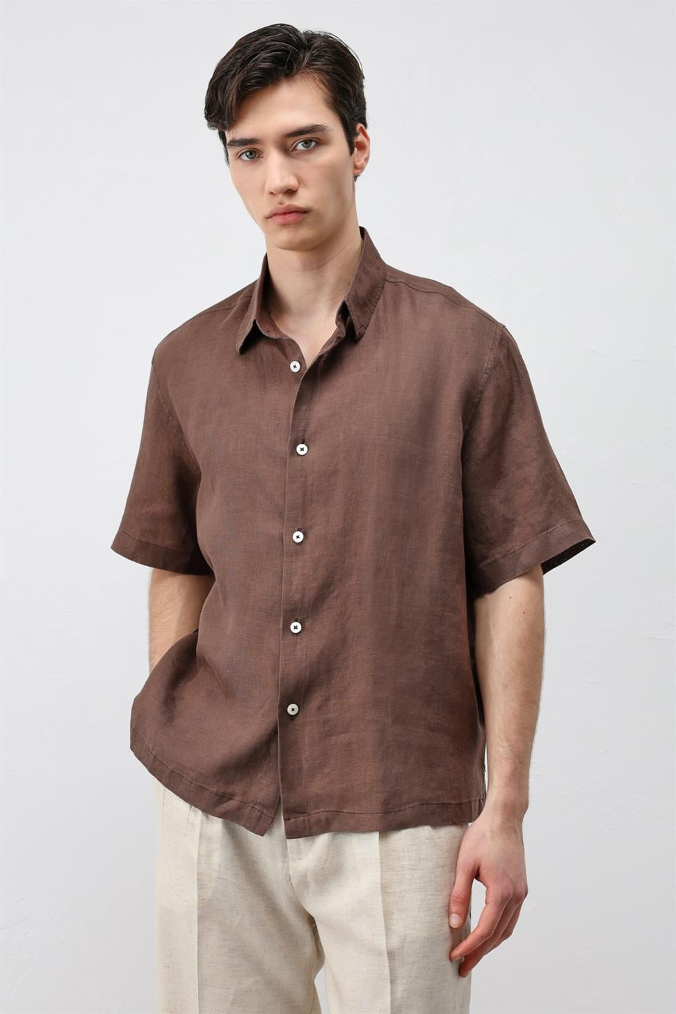 100% Linen Relaxed Mens Shirt