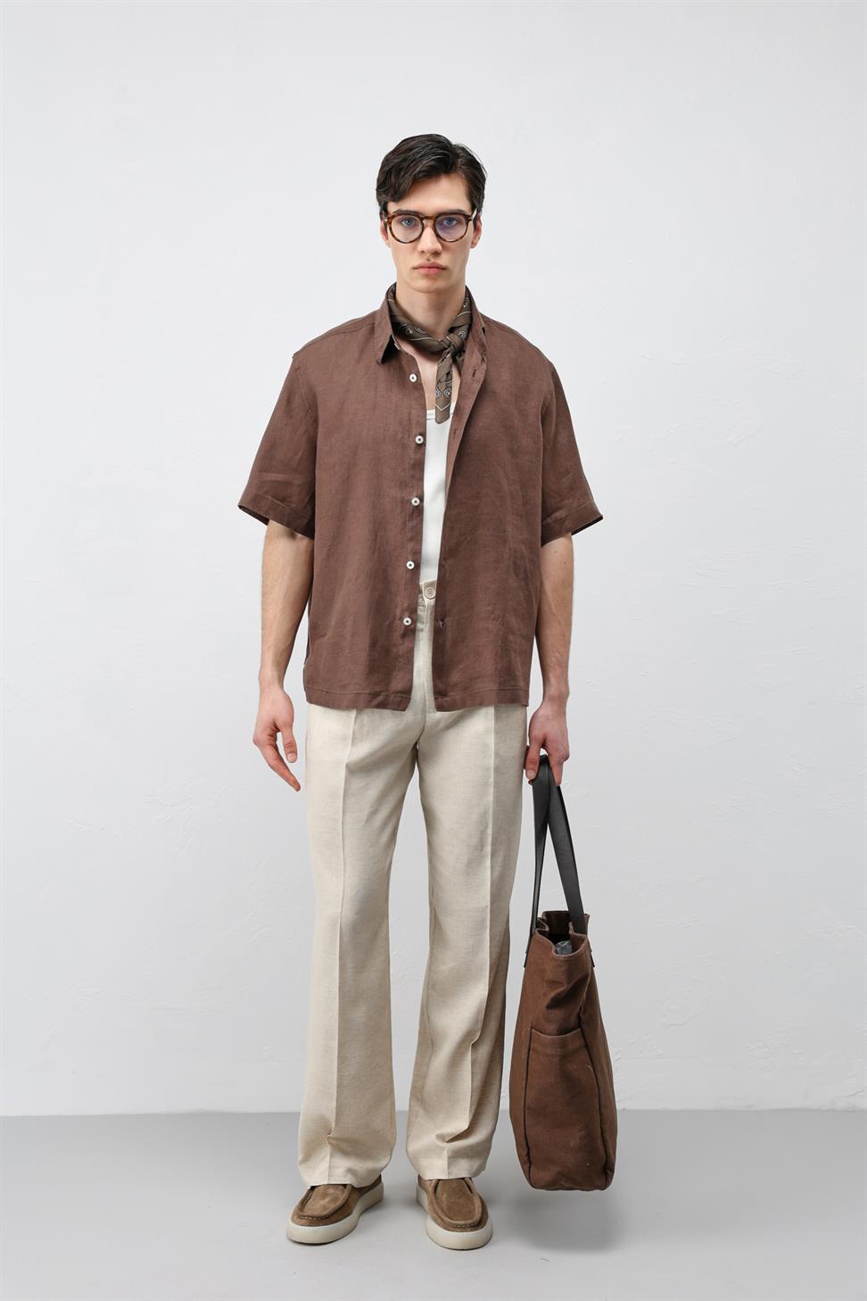 100% Linen Relaxed Mens Shirt