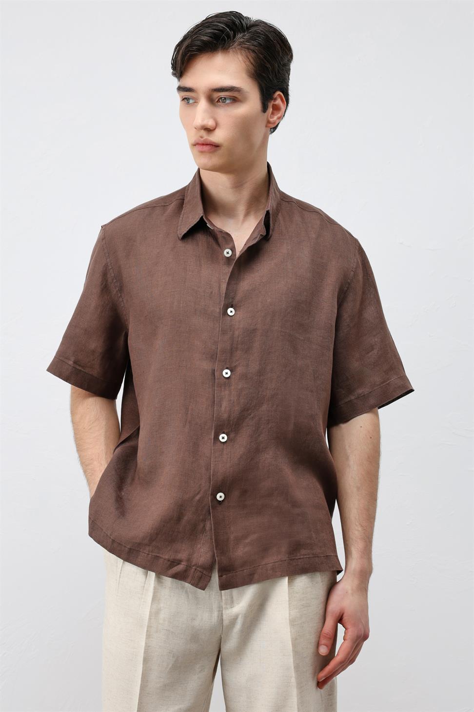 100% Linen Relaxed Mens Shirt