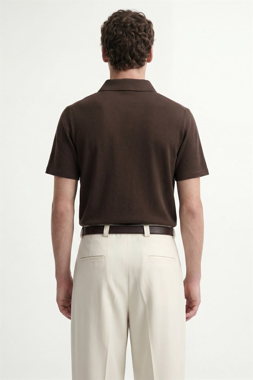 Antioch Kahve Düğmeli Polo Yaka Erkek T-Shirt