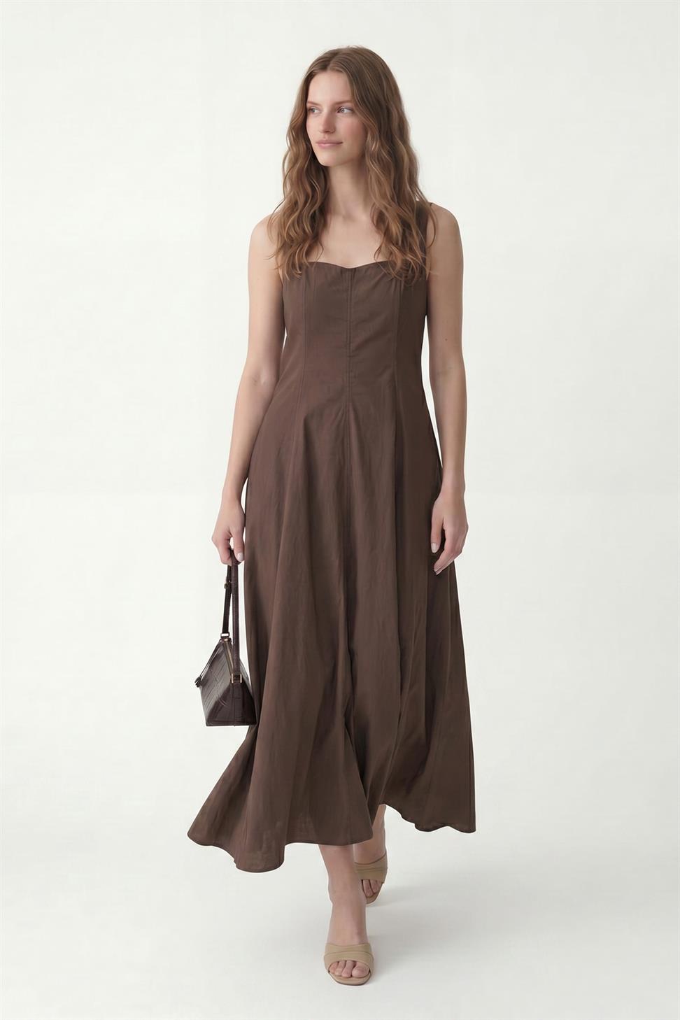 فستان نسائي من البوبلين بأكمام