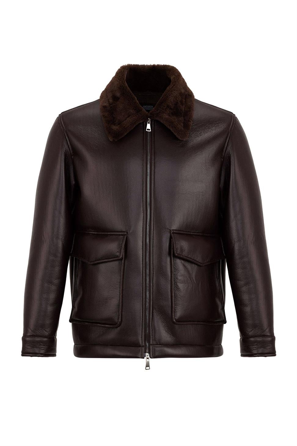 بطانة مفصلة معطف من الجلد الصناعي