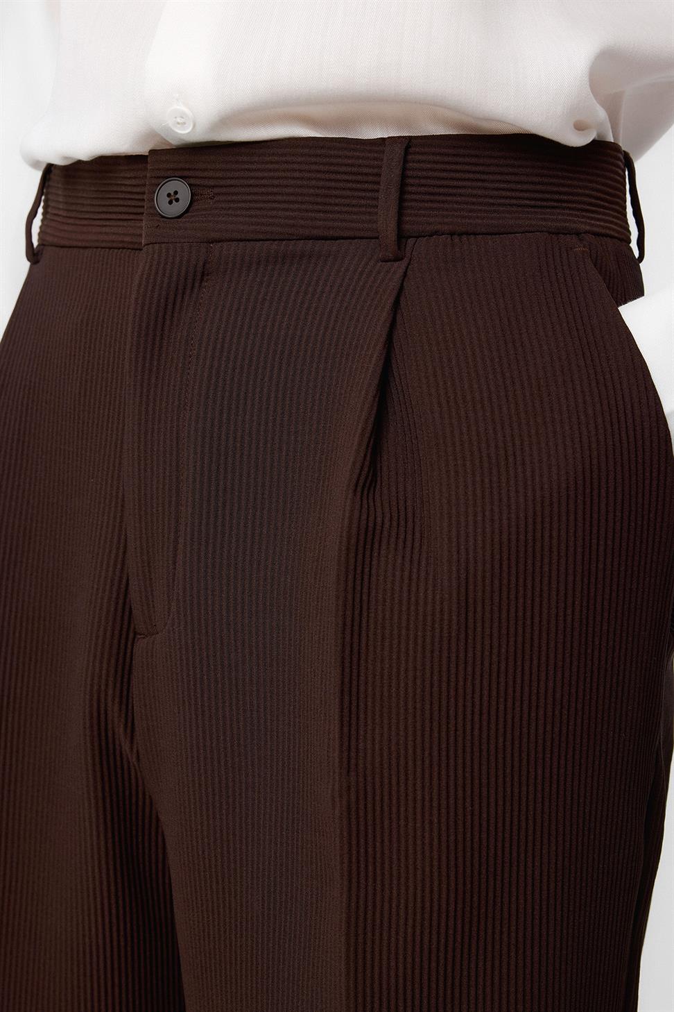 Antioch Kahve Baggy Fitilli Erkek Pantolon