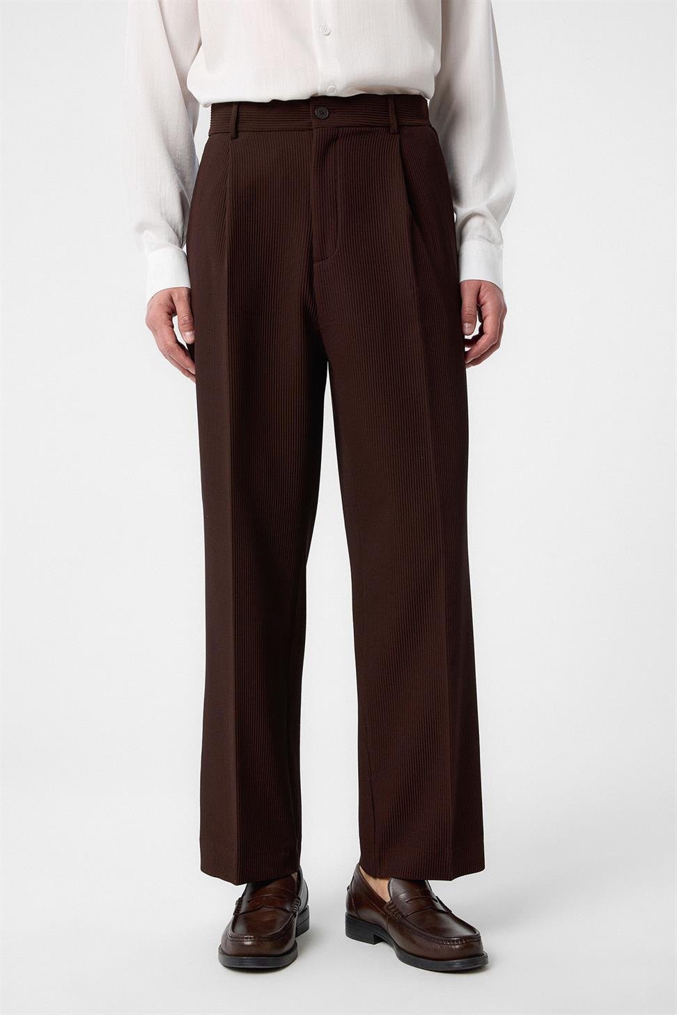 Antioch Kahve Baggy Fitilli Erkek Pantolon