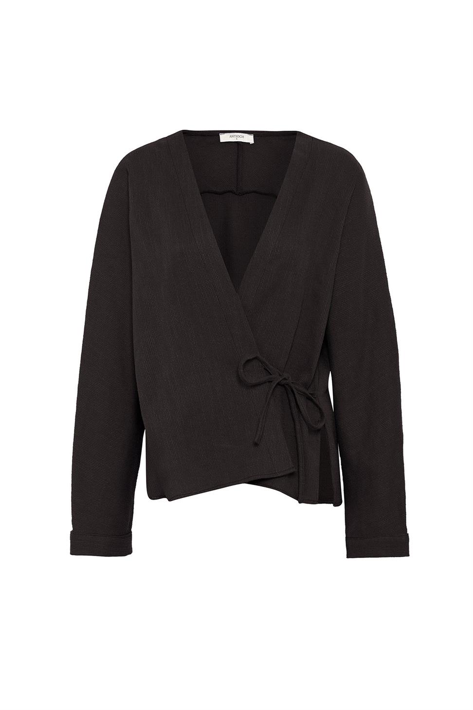 Antioch Kahve Bağlamalı Kimono Kadın Gömlek