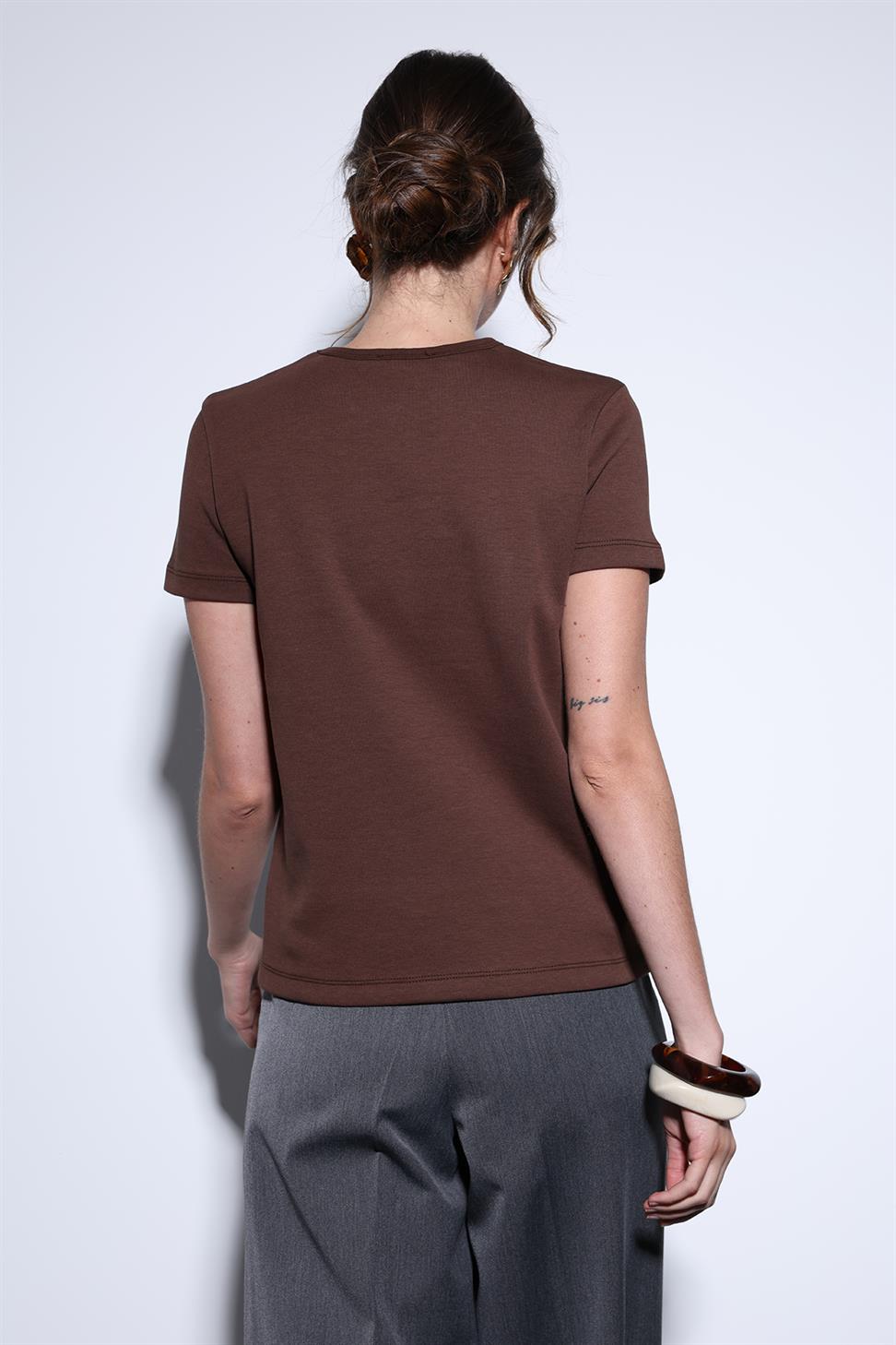 Antioch Kahve Basic Kadın T-Shirt