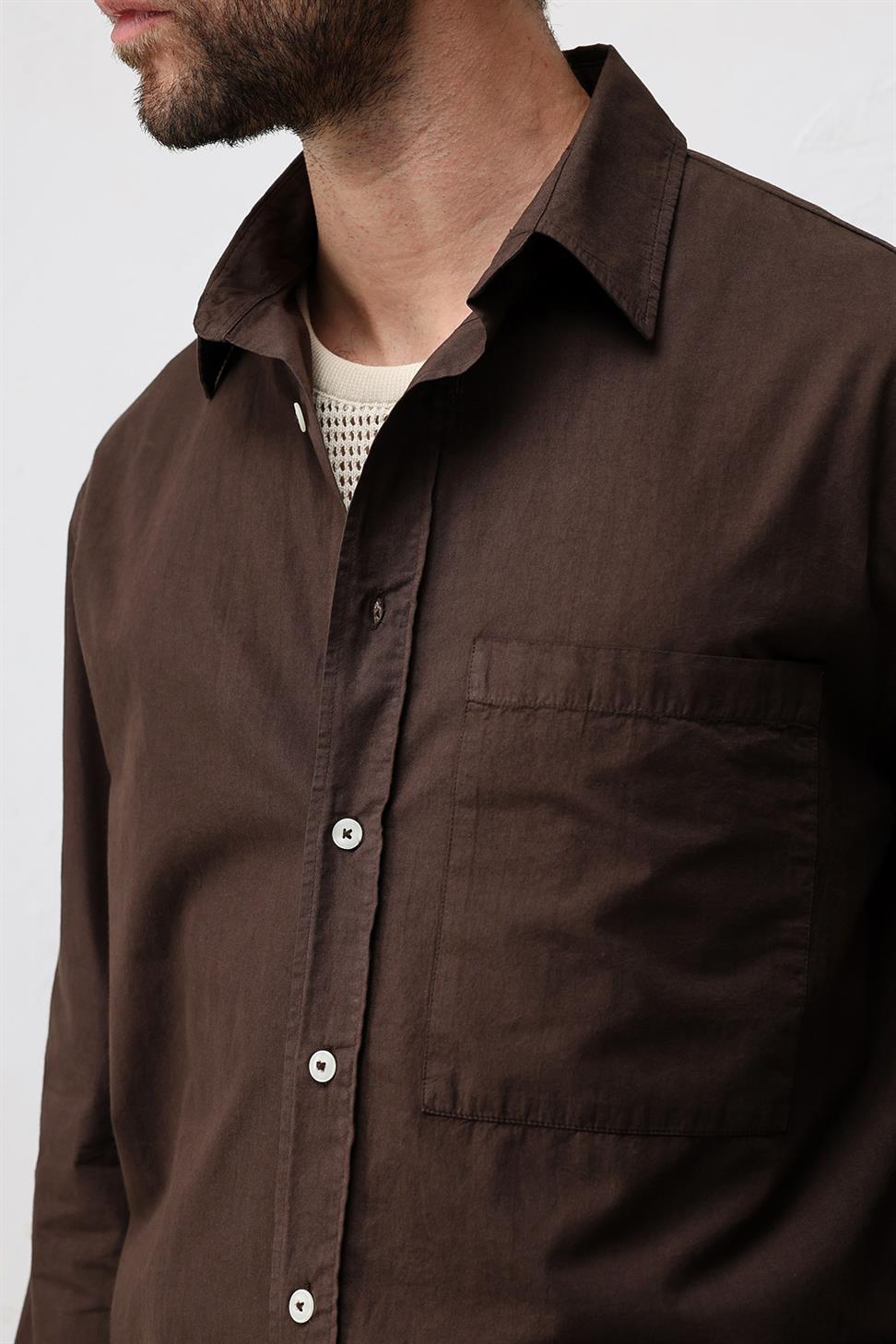 Antioch Kahve Boxy Fit Erkek Gömlek