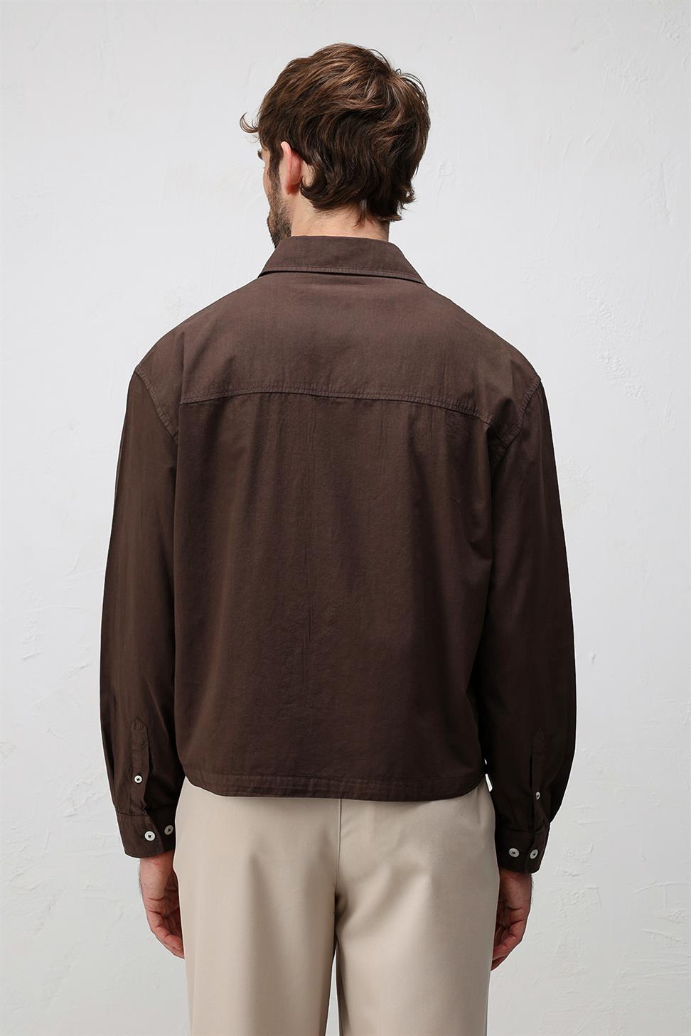 Antioch Kahve Boxy Fit Erkek Gömlek