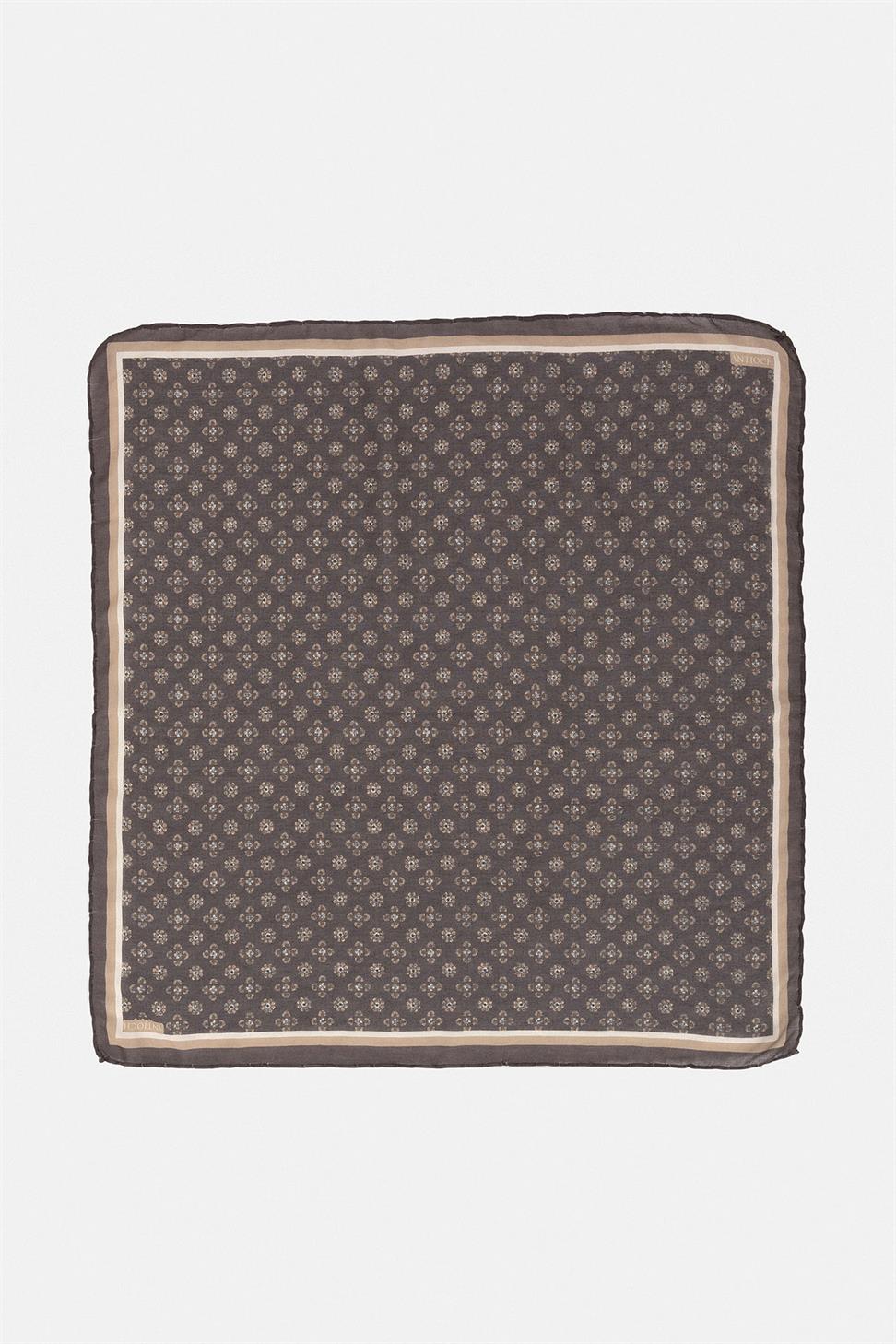 Antioch Kahve Çiçek Desenli Fular