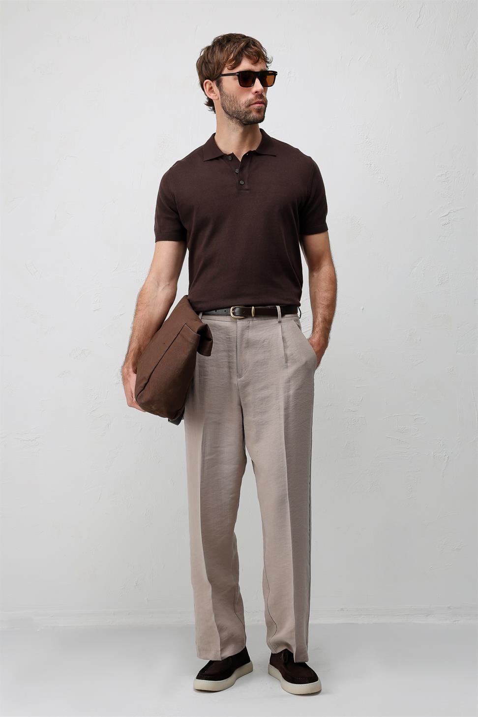 Comfort Slim Polo Neck Mens Knit T-Shirt