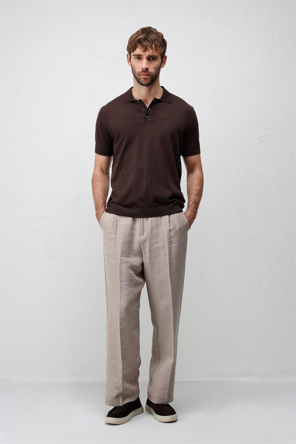 Comfort Slim Polo Neck Mens Knit T-Shirt