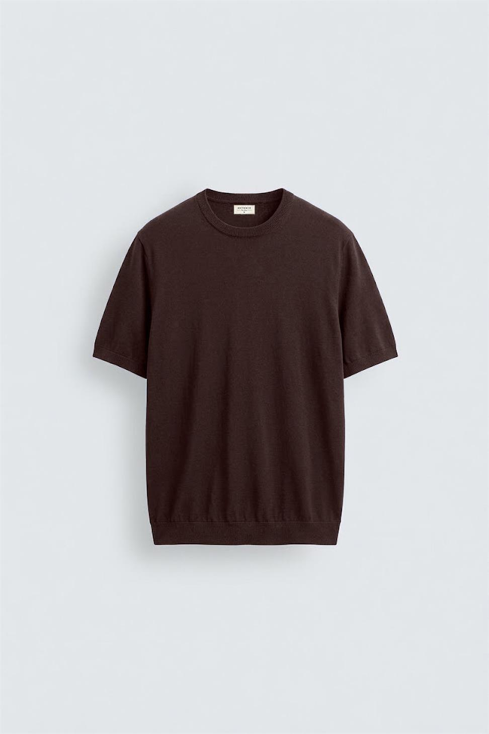 Antioch Kahve Comfort Slim Triko T-Shirt