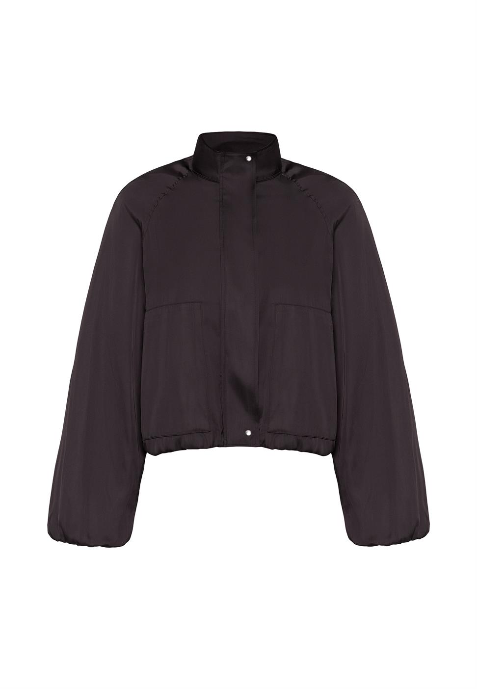 Antioch Kahve Dik Yaka İnce Kadın Bomber Ceket