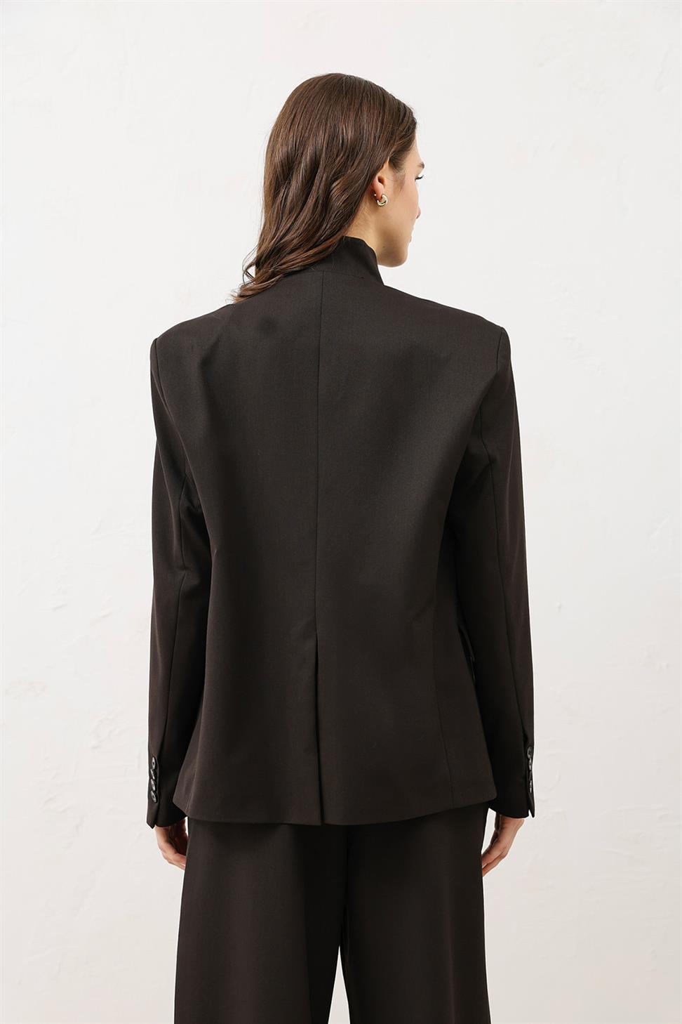 Womens Stand Collar Blazer Jacket