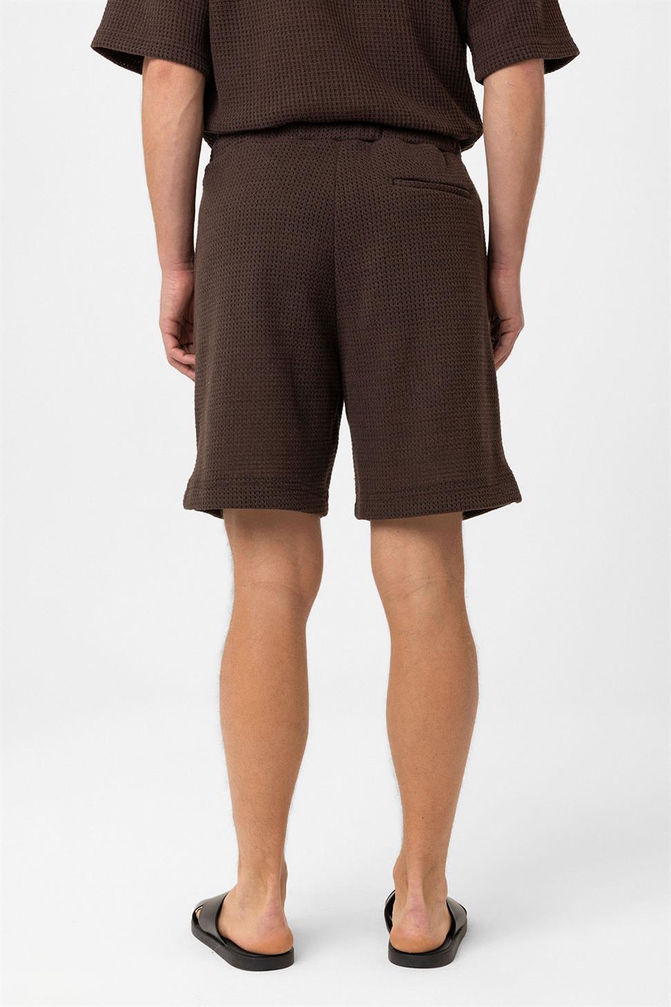 Antioch Kahve Dokulu Relaxed Erkek Şort