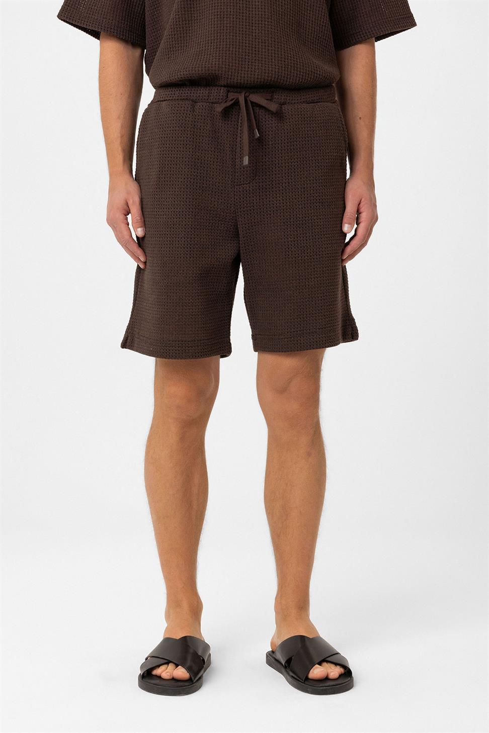 Antioch Kahve Dokulu Relaxed Erkek Şort