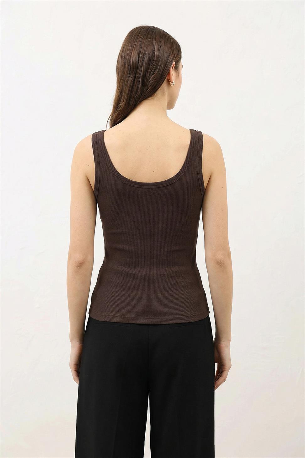 Womens T-Shirt with Button Detail
