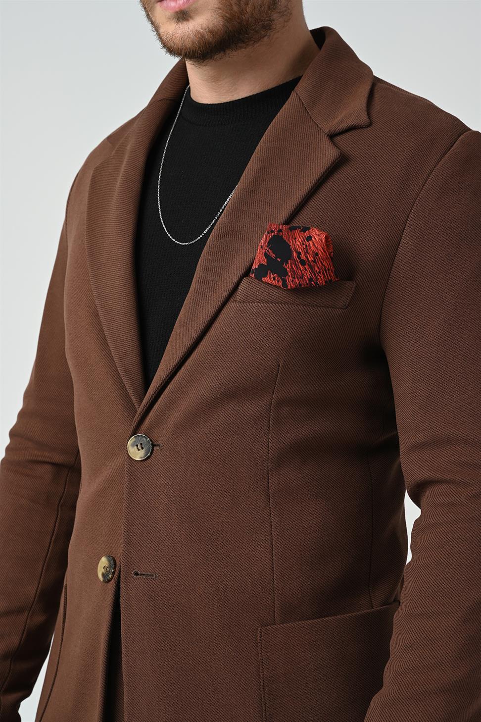 Antioch Kahve Erkek Astarsız Ceket Pantolon Takım