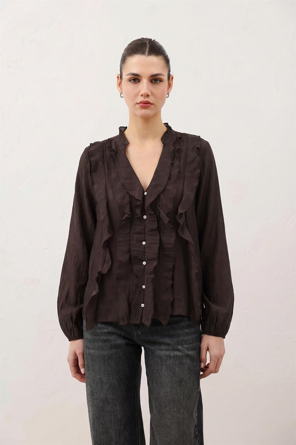 Womens Ruffled Blouse