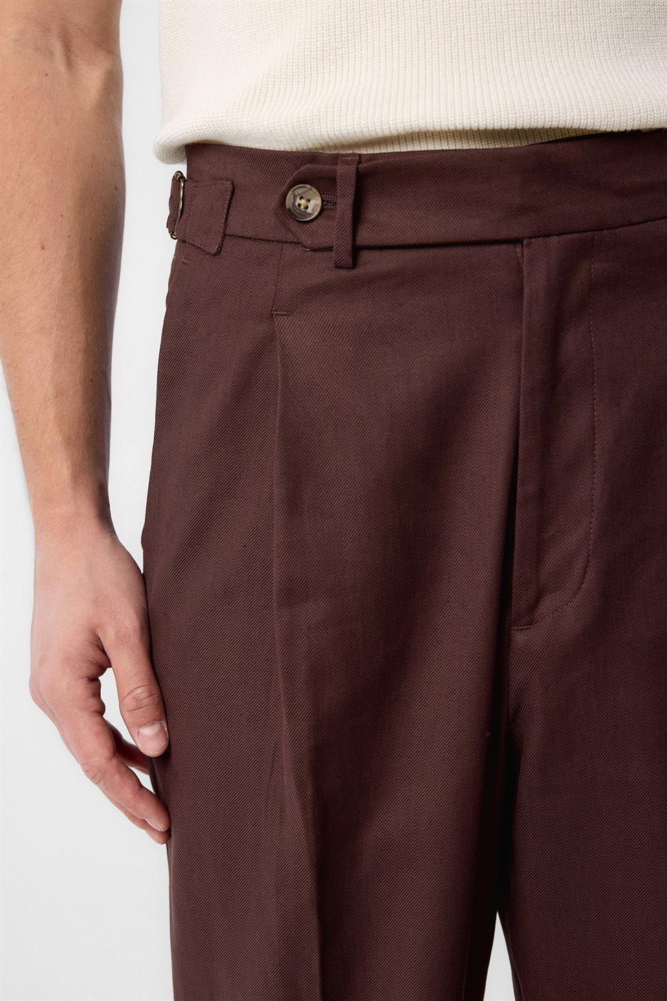 Antioch Kahve İtalyan Kesim Yüksek Bel Erkek Pantolon