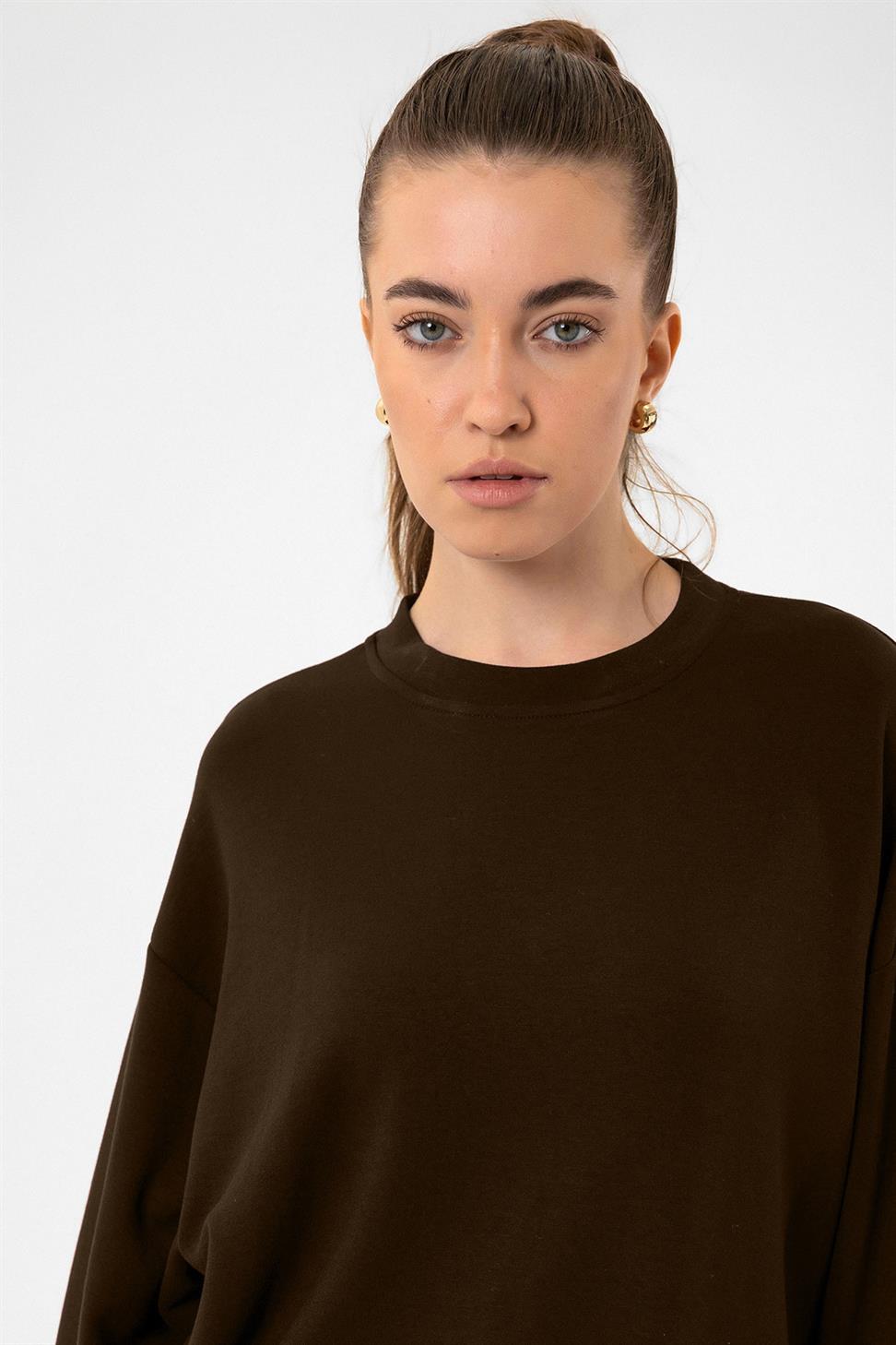 Antioch Kahve Kadın İspanyol Paça Eşofman Takım