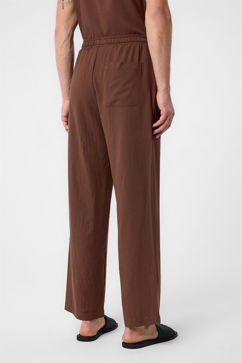 Antioch Kahve Keten Karışımlı Jogger Erkek Pantolon