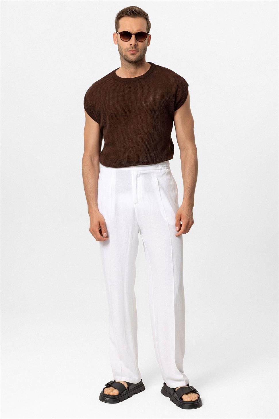 تي شيرت رجالي مخرم بدون أكمام للرجال