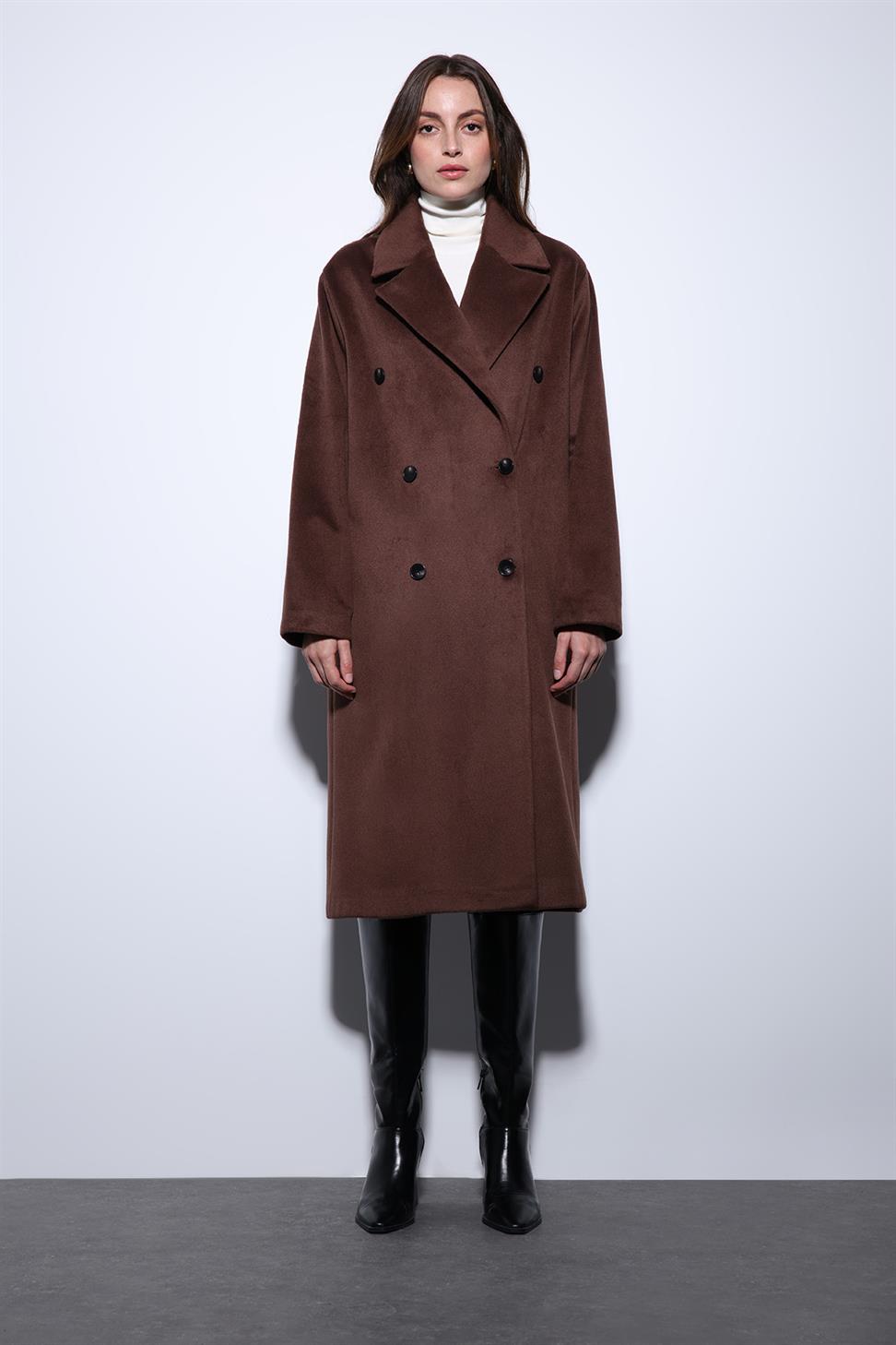 Antioch Kahve Kruvaze Kadın Kaban