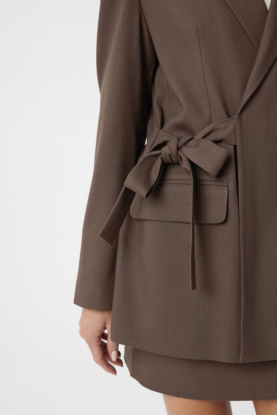 Antioch Kahve Kuşaklı Kadın Blazer