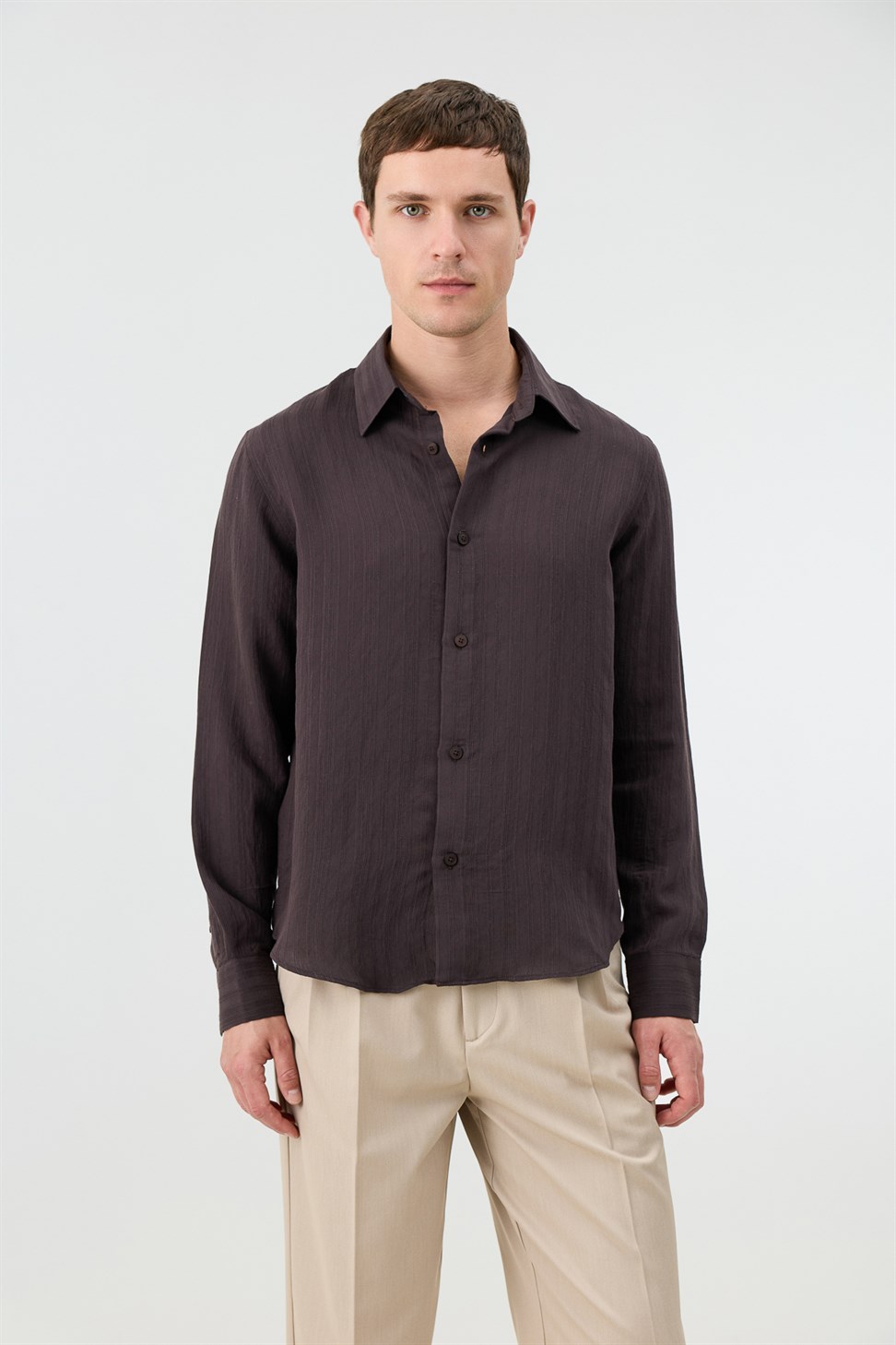 Mens Striped Shirt with Modal Blend