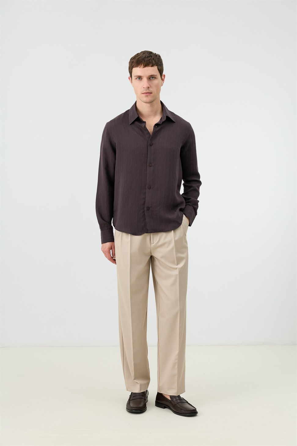 Mens Striped Shirt with Modal Blend