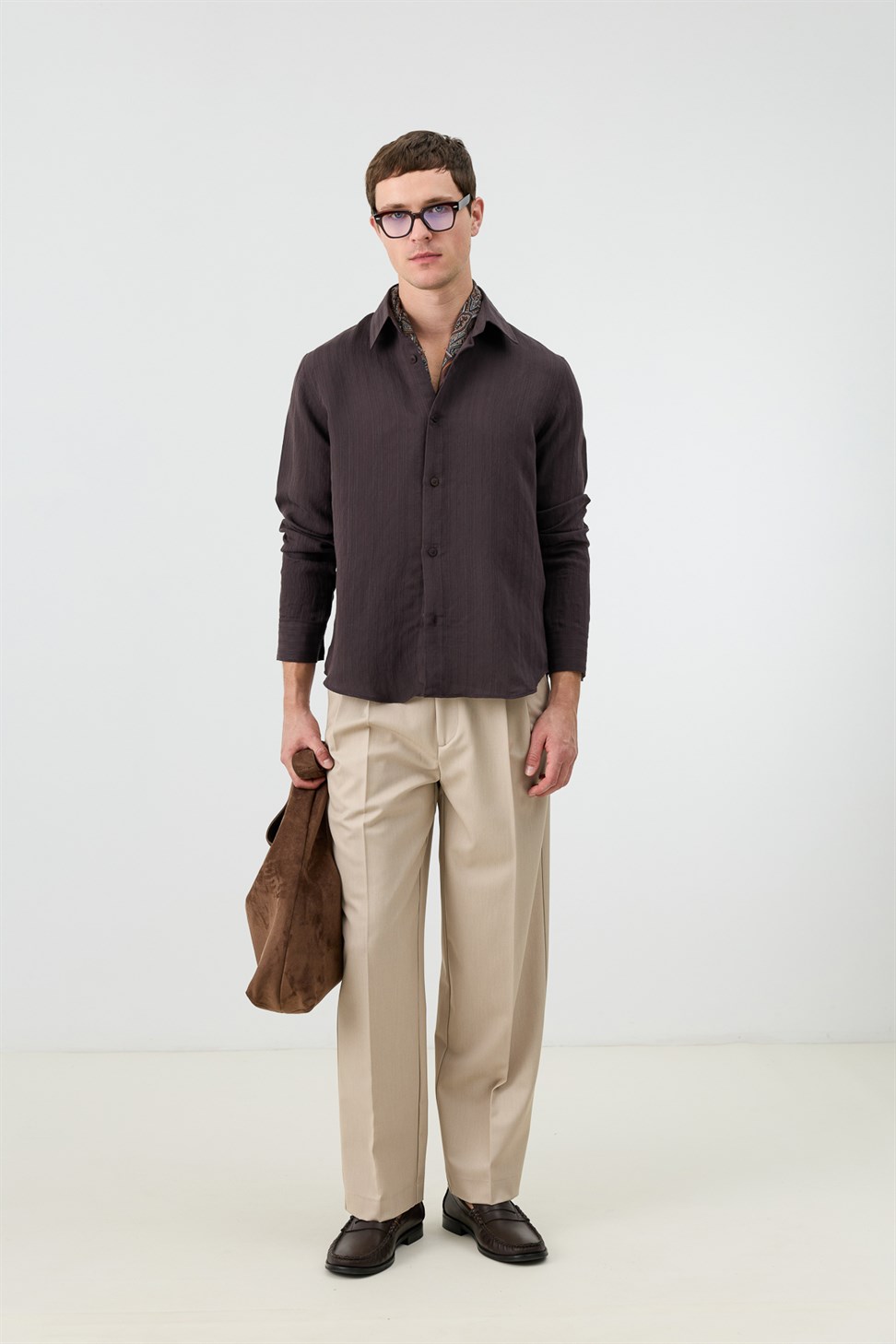 Mens Striped Shirt with Modal Blend
