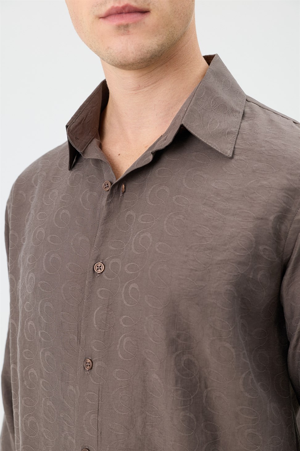 Mens Patterned Shirt with Modal Blend