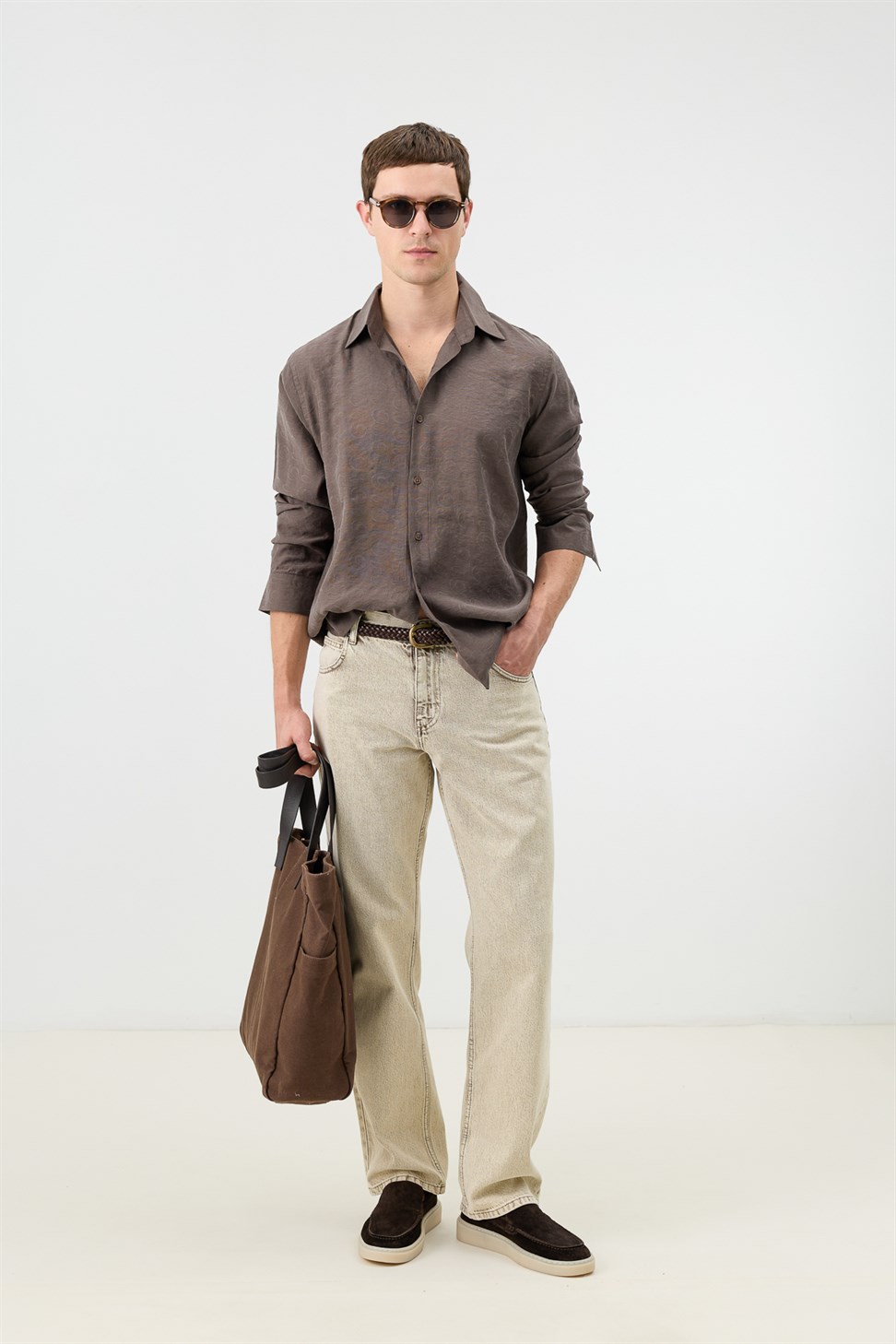 Mens Patterned Shirt with Modal Blend