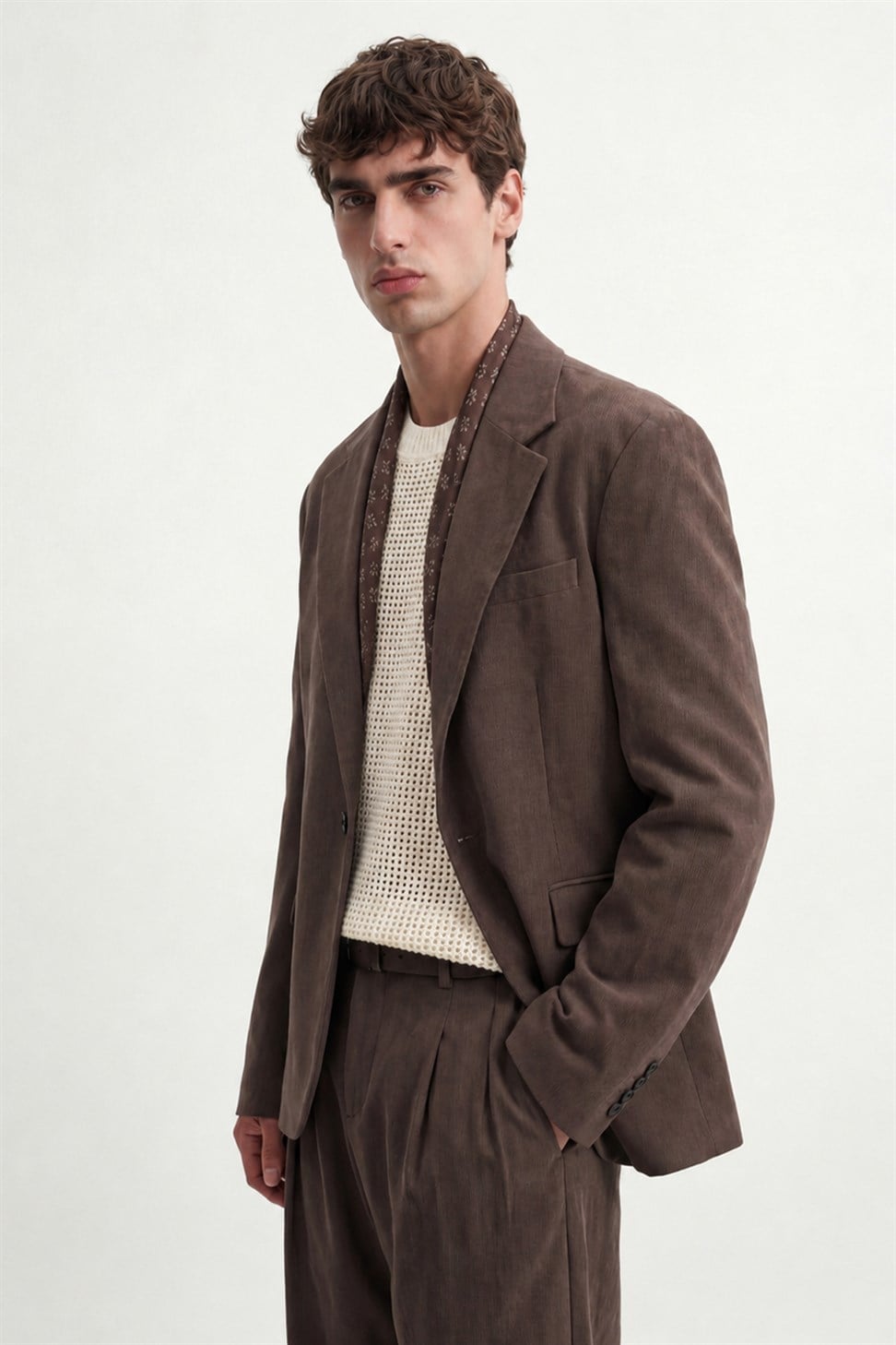 Antioch Kahve Modal Karışımlı Relaxed Blazer Ceket
